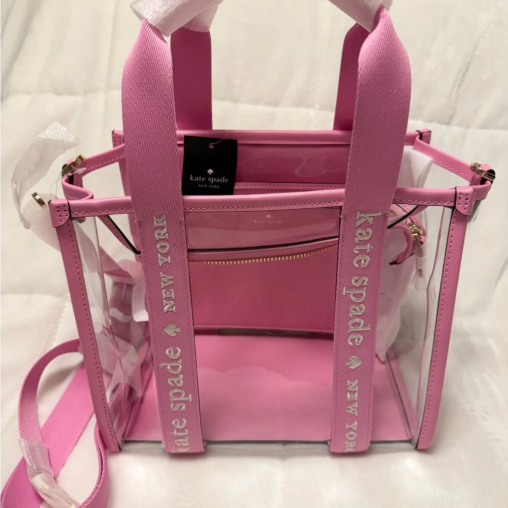 Kate Spade Pink and Clear Tote Bag - Picture 1 of 2